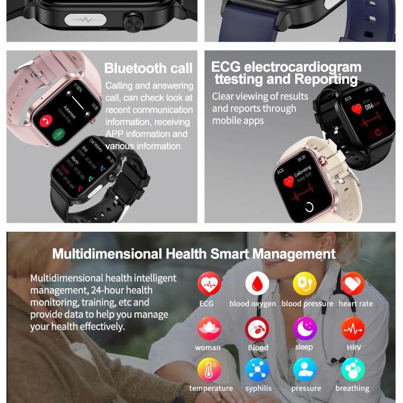 2025 Nowy Smartwatch EKG+PPG Męski Monitor Zdrowia Lipidów Krwi Kwasu Moczowego Połączenia Bluetooth Mikrofizyczne Badanie Zdrowia Smartwatch
