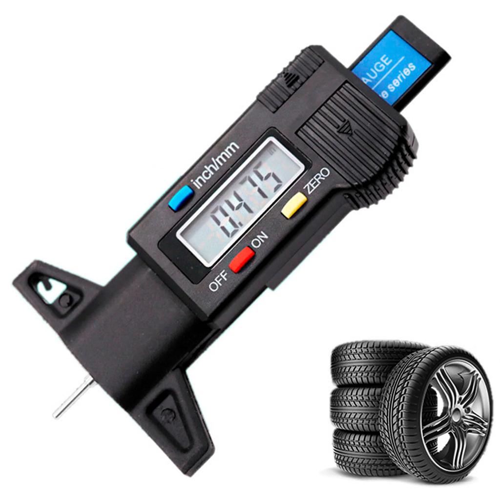 Digital Depth Gauge Caliper Tread Depth Gauge LCD Tire Tread Gauge For Car Tire 0-25mm Measurer Tool Caliper Repair Tools
