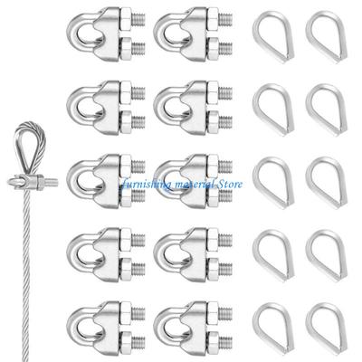 Y5GD Multipurpose 304 Steel Cable Clip Secure Fastening Corrosion Resistant Wire Rope Clip 10pcs for Construction Projects
