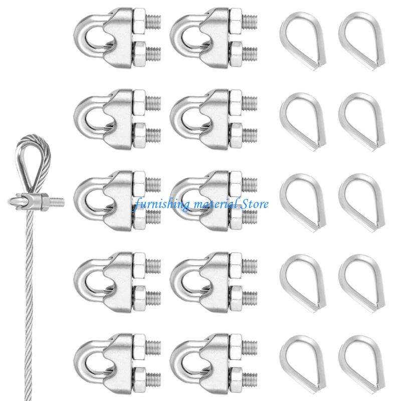 Y5GD Многоцелевой зажим для стального троса 304 Надежное крепление Коррозионностойкий зажим для стального троса 10 шт. для строительных проектов CN