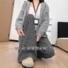Black and White Plaid Pants Women's New Autumn Drape Straight Loose Lazy Small Casual Yamamoto Wide-leg Pants