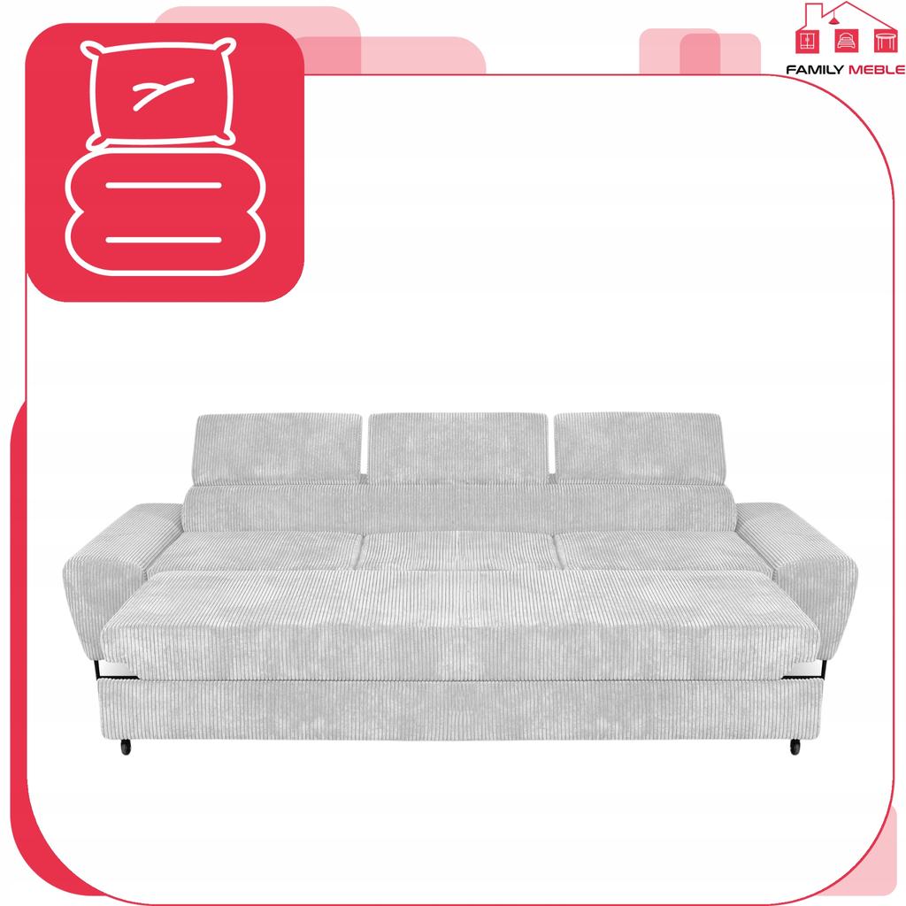 Sofa 3 Seater Sofa Bed with Sofa Bed. Savio Family Sleep Furniture J Gray Corduroy