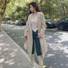 Women's Pink Woolen Mid-Length Loose-Fit Coat - 2023 Autumn/Winter Korean Hepburn Style