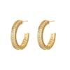Elegant Zircon Circle S925 Silver Needle Earrings - Trendy, Fashionable, and Sophisticated Ear Cuffs for a Luxurious Feel