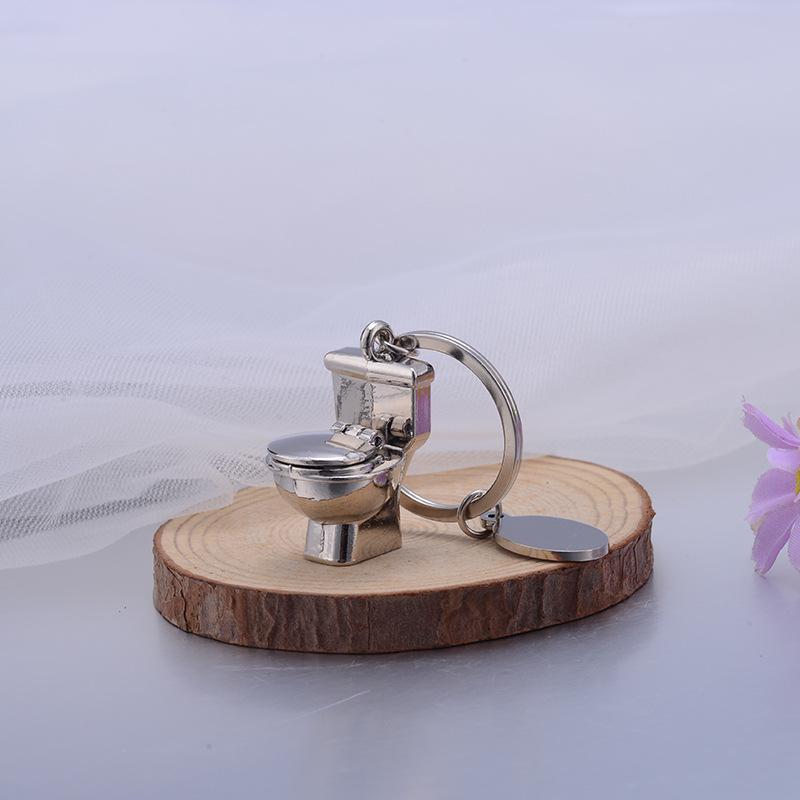 Toilet Shaped Keychain Simulation Toilet Key Pendant