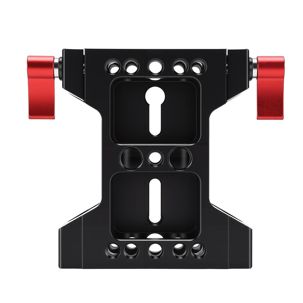 Camera Base Plate with 15mm Rod Rail Clamp Aluminum Alloy Multipurpose Tripod Baseplate for Camera Video Rig