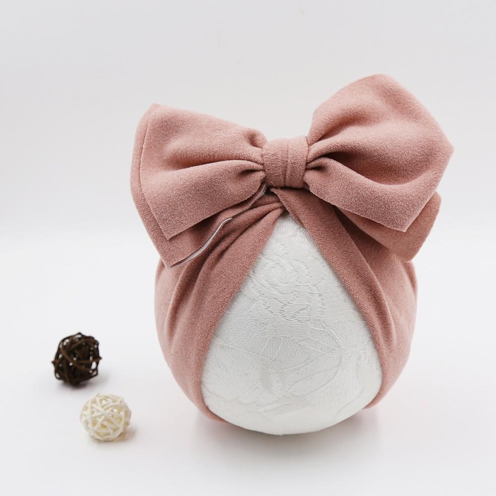 Baby tire cap new imitation cashmere bow children's Indian hat pullover hat baby bag head hat rimless
