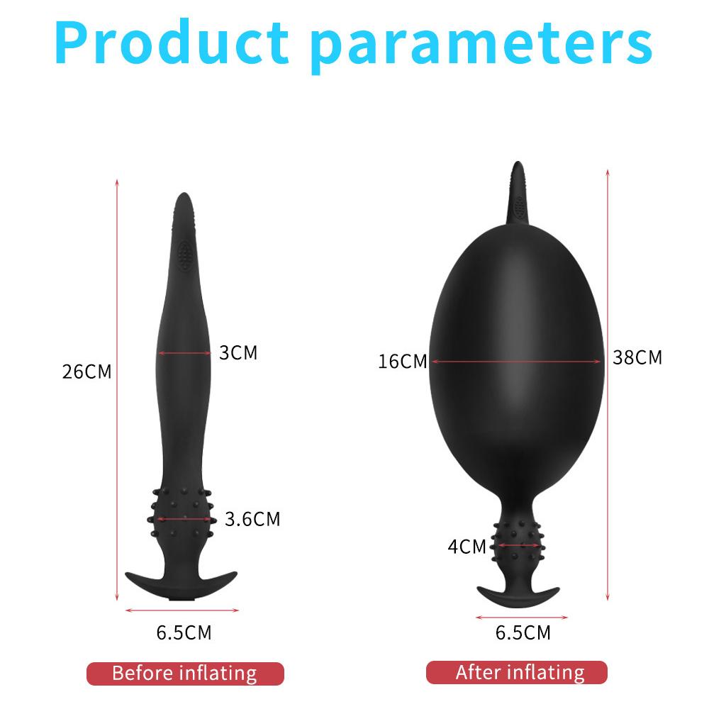 Liquid Silicone Anal Plug – Inflatable Eel Design Deep Insertion Stretcher for Men & Women, Extra-Length Rear Toy for Adults