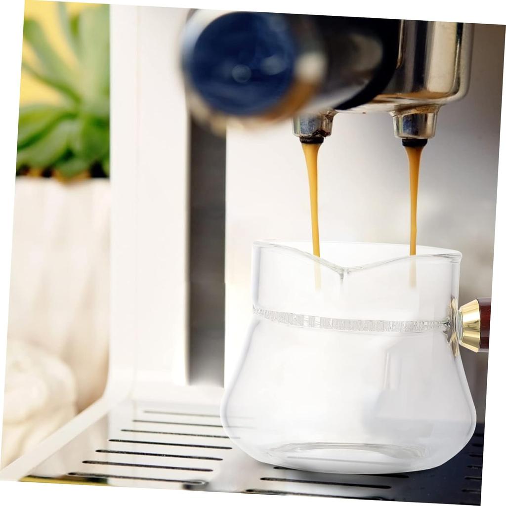 KICHOUSE 1pc Tea Dispenser Cup with Wooden Handle Heat-resistant Public Tea Cup Stylish Teaware Accessory for Home Use Easy Pour Design and Reusable