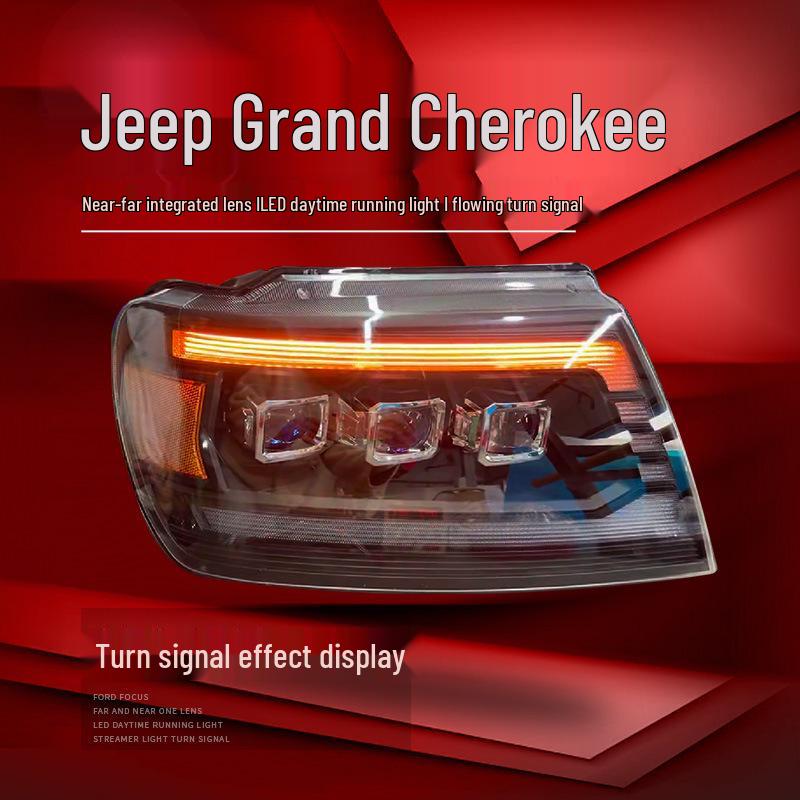 Compatible with 1999-2004 Jeep Grand Cherokee LED Projector Headlights with Daytime Running Lights