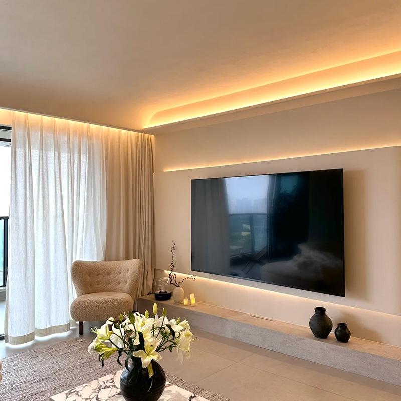 Self-Adhesive Low Voltage 24V LED Light Strip with 120, 180, or 240 Beads in Aluminum Groove, Double Row Design