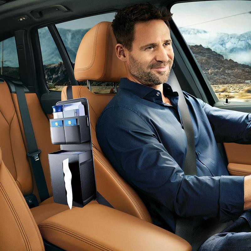 Akcesoria do foteli samochodowych Schowek na chusteczki higieniczne Antypoślizgowa torba samochodowa ze skóry do zawieszenia na samochód SUV-y Ciężarówki Kampery Autobusy terenowe