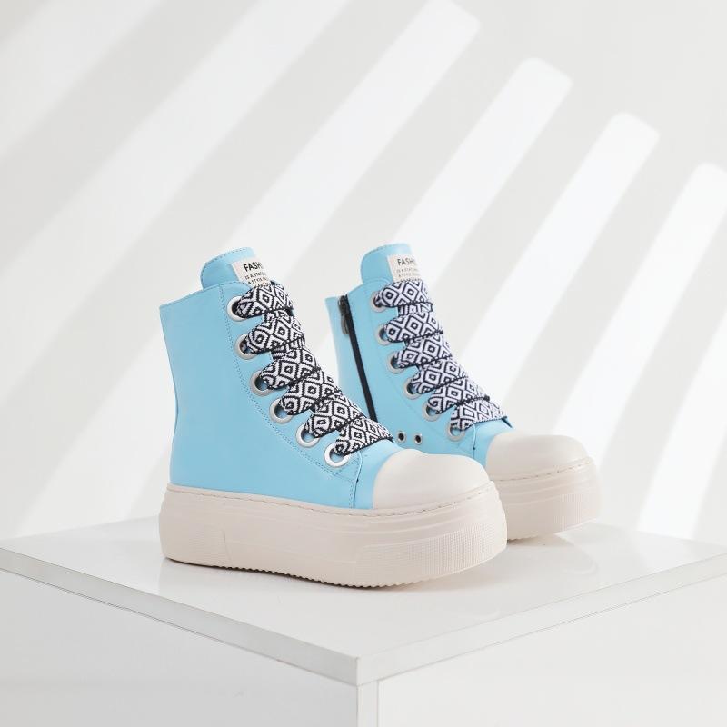 

Модні дизайнерські модні жіночі ботильйони Весняні Зручні високі туфлі на м’якій підошві Кросівки, що не слизькі, Зносостійке повсякденне взуття 44 небо синє кольору