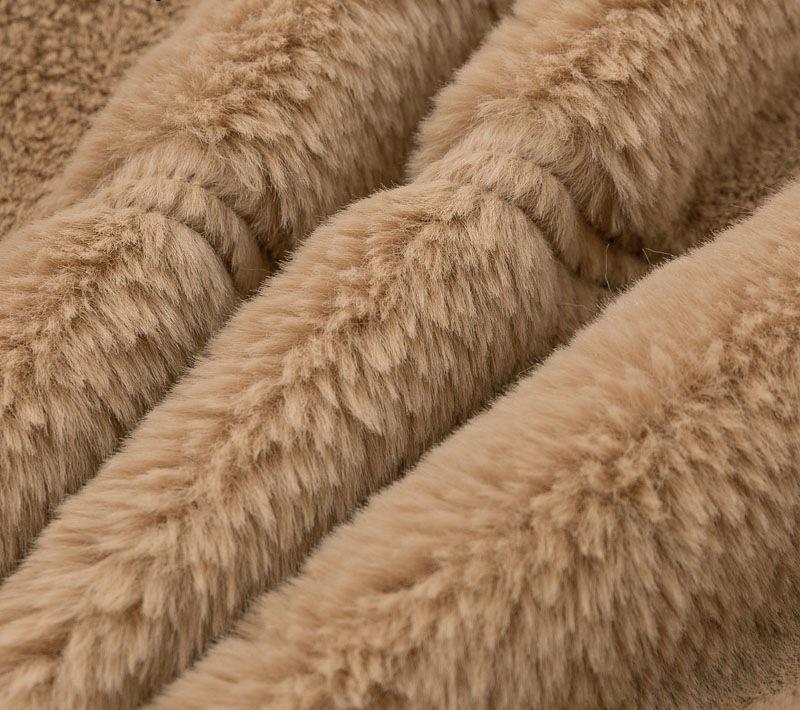 2025 European & American Women's Plush Faux Fur Zipper Cardigan Coat for Autumn & Winter
