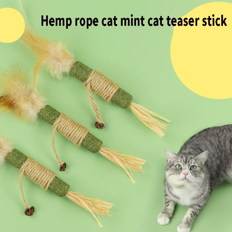 Cat Toys Silvervine Chew Stick Polygonum Kitty Raffia Grass Pet Supplies Cleaning Teeth Stick Pet Bite Hemp Rope Cat Toy
