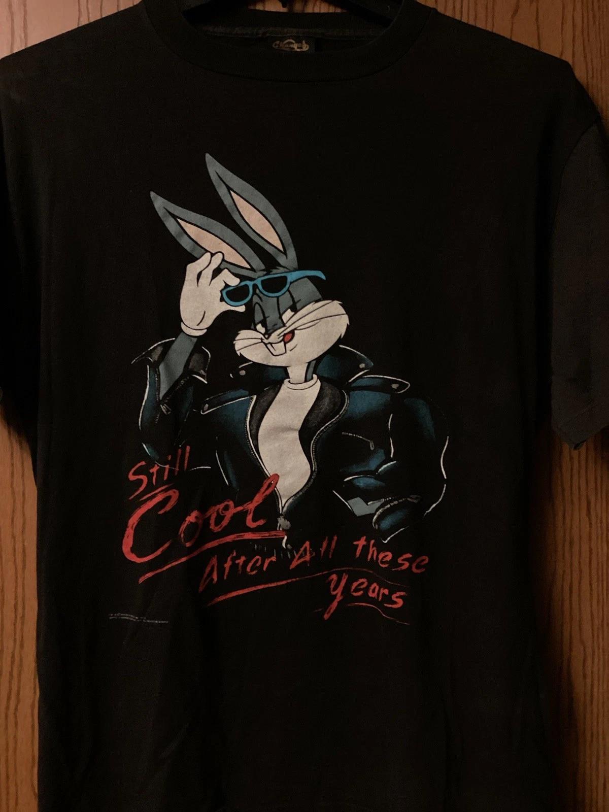 Bugs Bunny As Biker - “Still Cool After All These Years” - 1990 Black Shirt - XL L