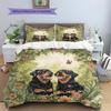 Rottweiler and garden Pattern Bedding Home Decoration Birthday Gift (1 * duvet cover + 2 * pillowcase, without core)