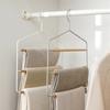Multi-tier Iron Trouser Rack,Traceless Drying Rack for Home Organization,Multi-functional Wood Pants Hanger for Towel Scarf, 1Pc
