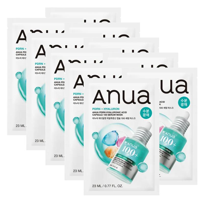

ANUA PDRN Hyaluronic Acid Capsule 100 Serum Mask Hydrating & Skin Repair Care 10 Sheets