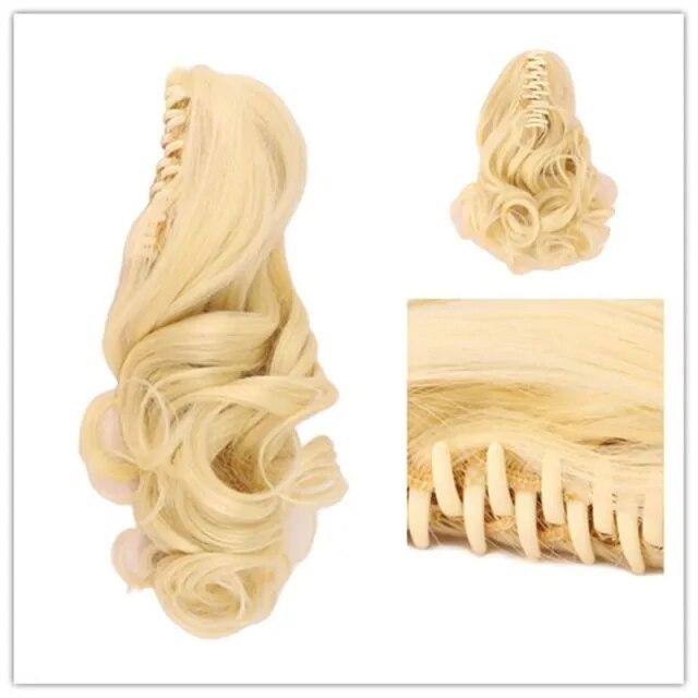 Synthetic Wavy Claw Clip In Hair Extension Pony Tail Heat Resistant Natural Wave False Hairpiece