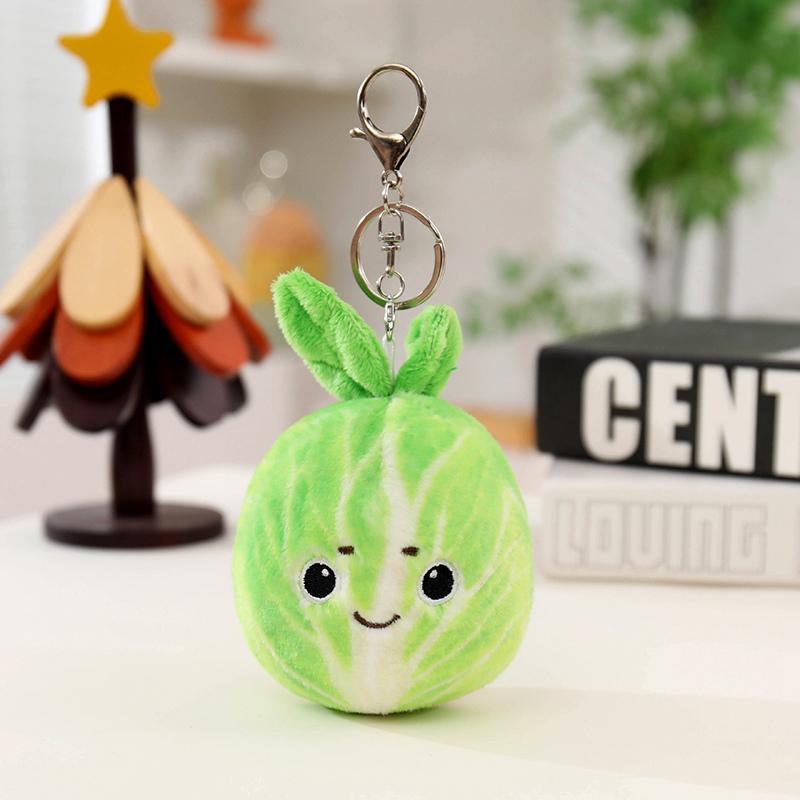 New Mini Cartoon Fruits Vegetables Hanging Toys Delicate Cute Pineapple Watermelon Cabbage Broccoli Doll Kawaii Keychain Decor