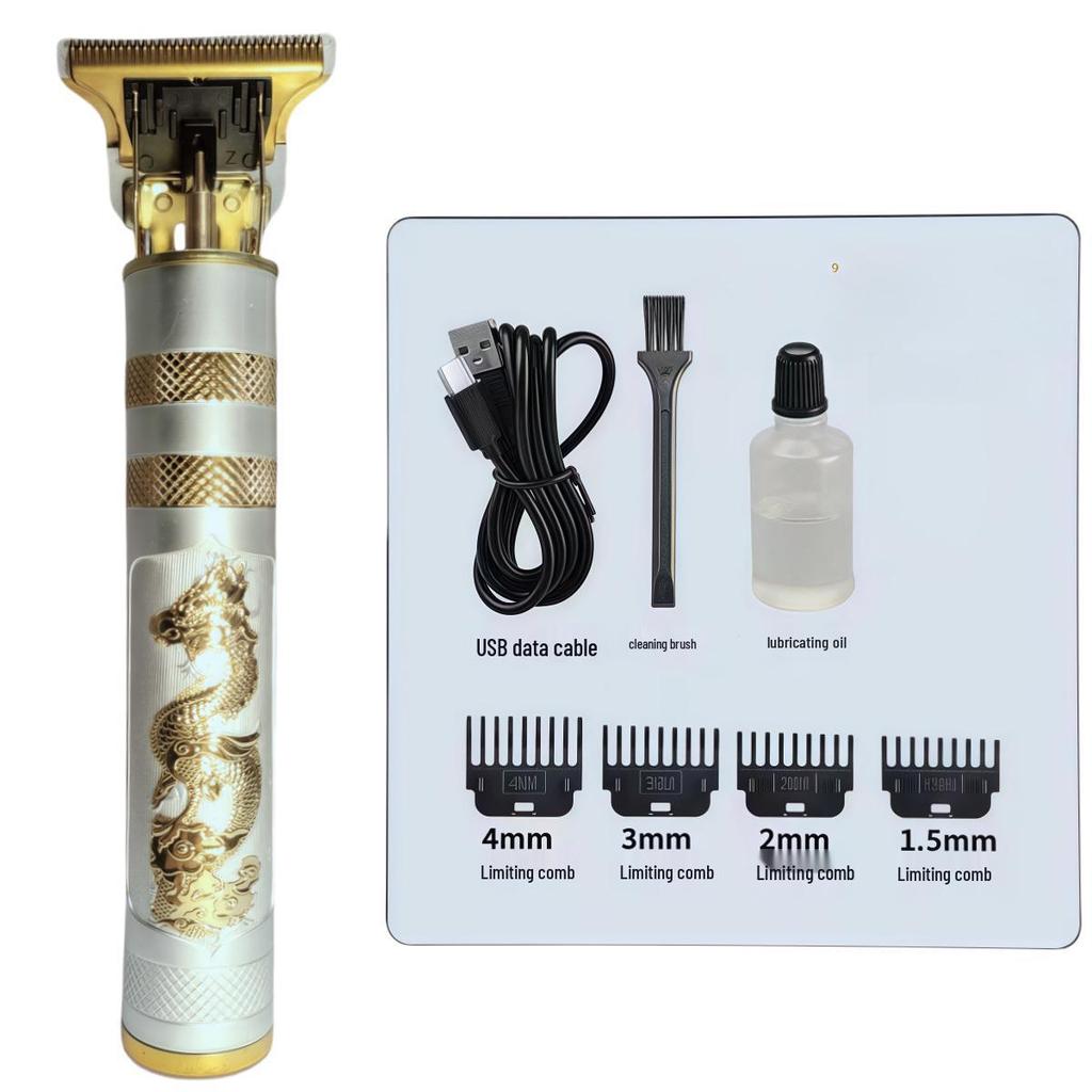 Professional Electric Hair Clipper for Barbers & Home: Precision Carving, Slicked Back Styles, Bald Head Trim.