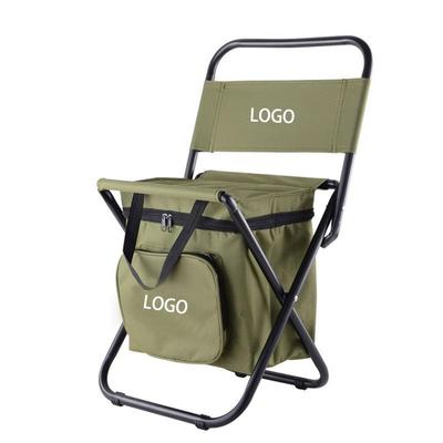 Tragbarer faltbarer Kühlbox-Stuhl mit hoher Rückenlehne für komfortables Outdoor-Camping, Angeln und Grillen