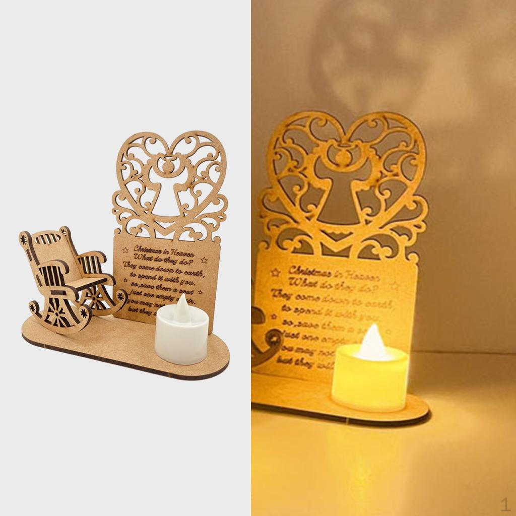 in Heaven, Remembrance Candle Ornament, Wood Rocking for Loss of Loved Tealight Decoration