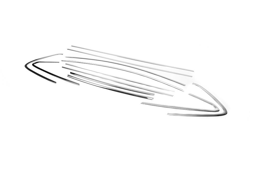 Full Glass Edging (HB, 12 Pcs, Stainless Steel) for Opel Astra J 2009-2015