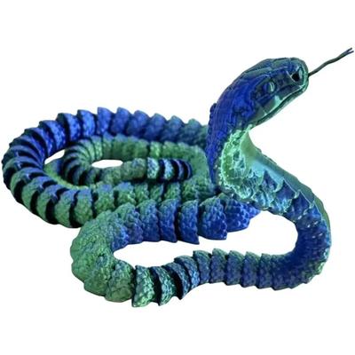 60/80cm 3D Printed Cobra Fidget Toys for Adults 3D Printed Articulated Cobra Flexiable Crystal Snake Toys for Home Office Decor