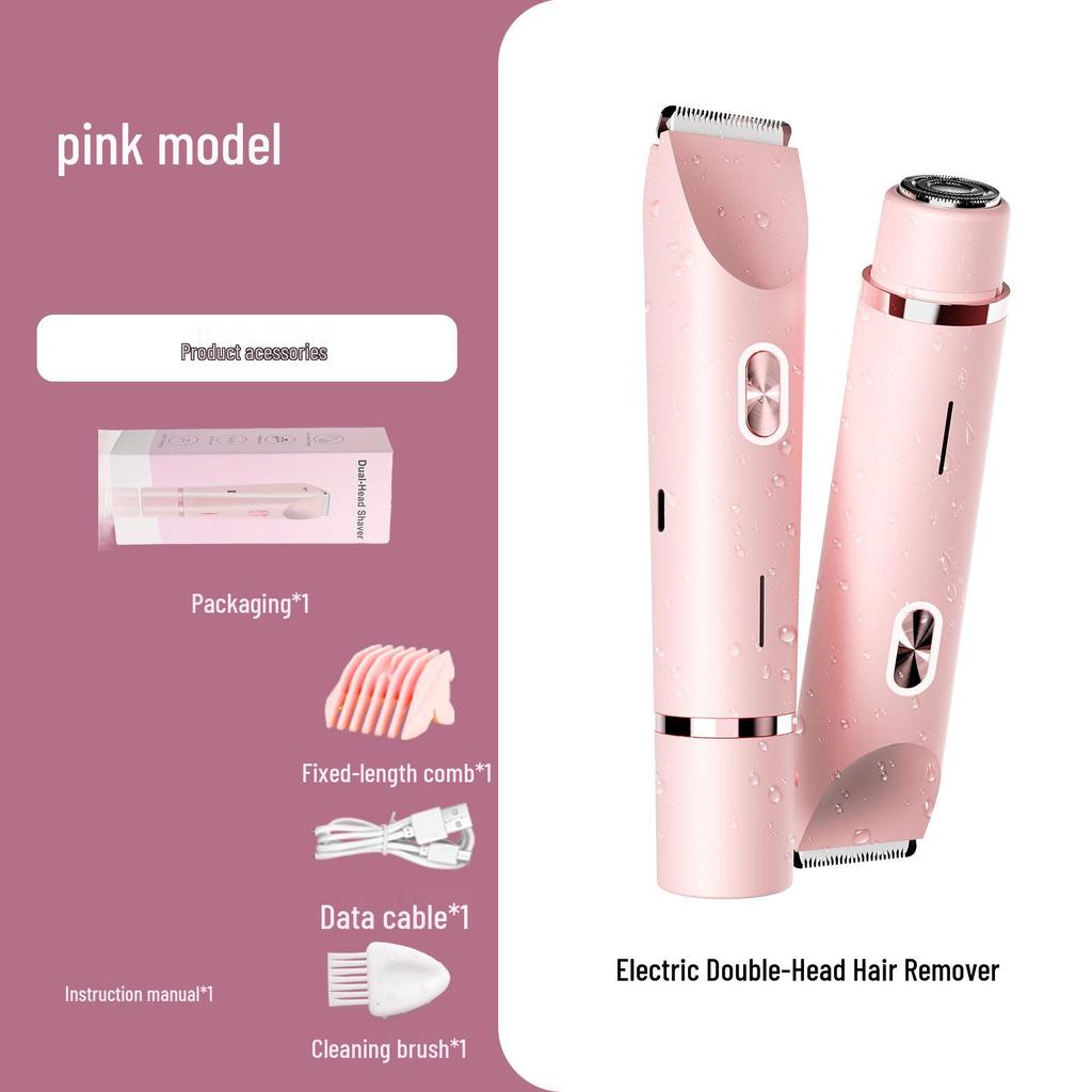 Waterproof Electric Women's Double Head Shaver for Bikini, Underarms, and Intimate Areas