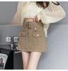 Workwear Denim Skirt Women's High-waist A-line Buttock Skirt Built In Shorts Streetwear Sexy Hottie New Fashion