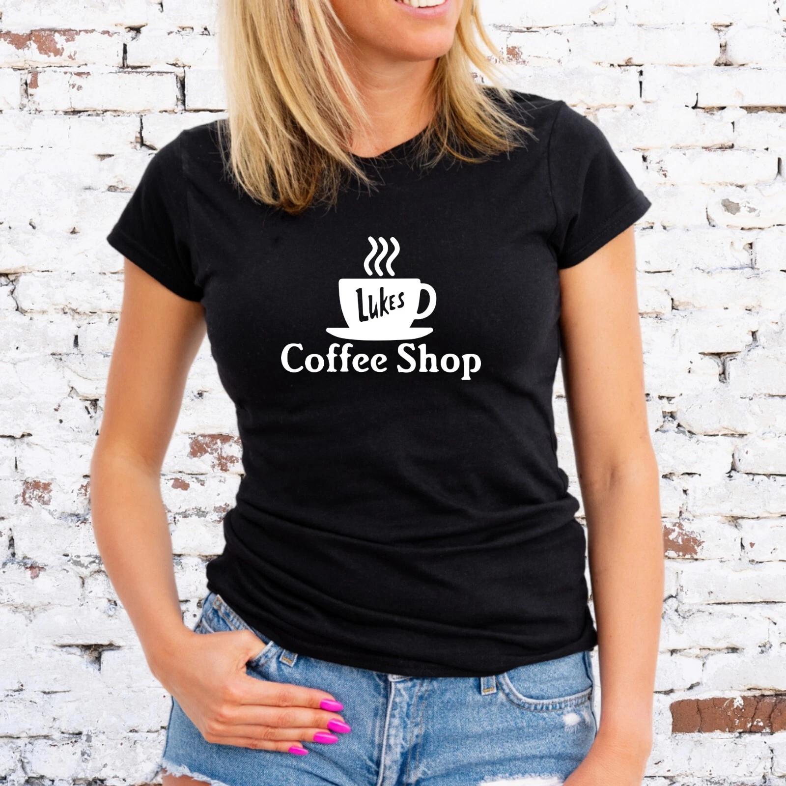 LUKES DINER T-Shirt, GILMORE GIRLS, COFFEE CUP, WHITE MOTIF, Unisex/Lady Fit S