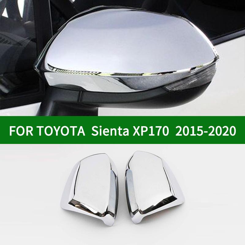 Для TOYOTA Sienta XP170 2015- автомобиля Накладка на крышку зеркала заднего вида, аксессуары Хромированная серебристая Накладки на зеркала с боковыми указателями поворота