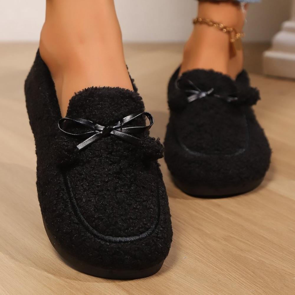 Fashion Women Flat Shoes Slip-on Comfortable Elegant Fabric Suede Ballet Casual Warm Round Toe Winter 2024 Platform Boots