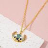 Cute Stitch Cartoon Pendant Necklace Jewelry Personality Sweater Chain with Filled Rhinestones for Women Gift