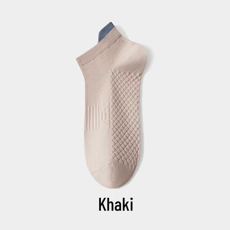 Men's Summer Breathable Cotton Socks - Solid Color, Antibacterial, Odor-Resistant, Thin Casual Sports Boat Socks