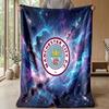 Manchester City Theme Blanket Soft Flannel Blanket Plush Throw Blanket Cozy Sofa Bed Blanket for Home Decor
