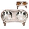 Dog Bowl Tray Pet Dining Table Double Stainless Steel Bowl Dog Feeder NonSlip Pet Bowl