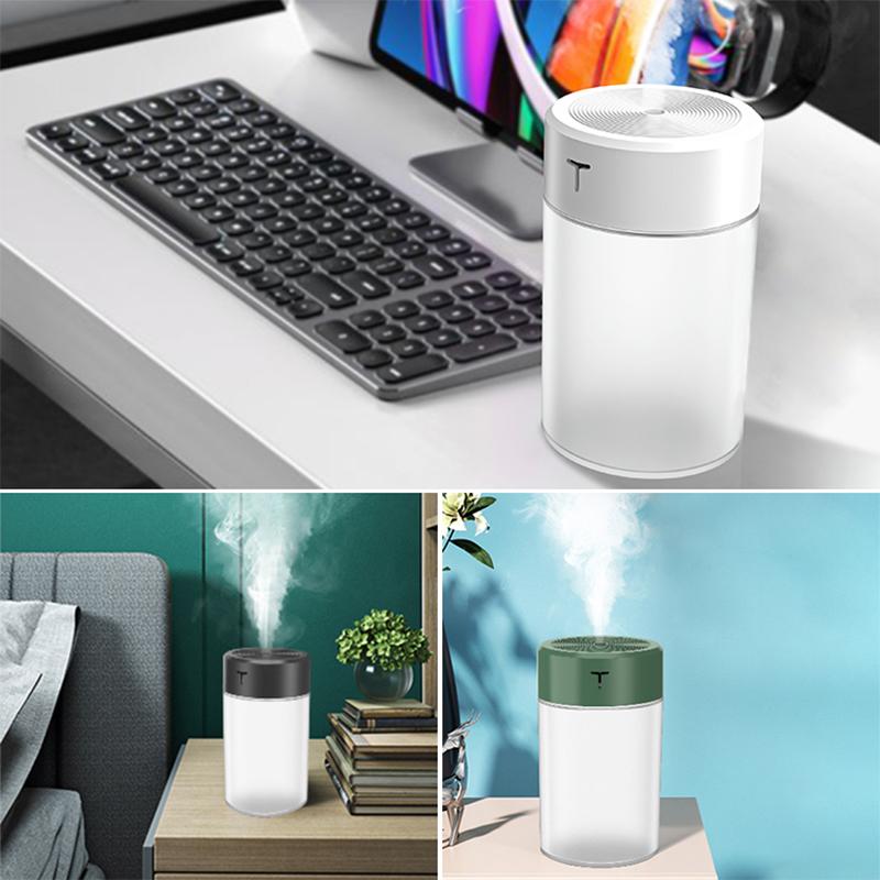 Umidificator de aer portabil Difuzor de aromoterapie cu pulverizare dublă cu ultrasunete Mini pulverizator Umidificator de ulei esențial USB