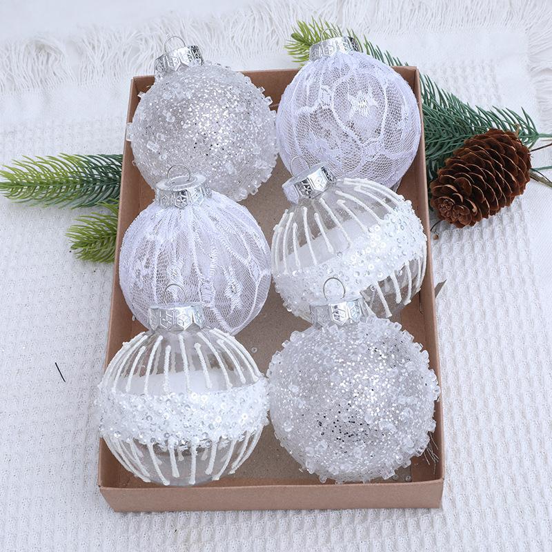 8CM Transparent Christmas Ball Set - New Style Christmas Tree Ornaments & Scene Decorations