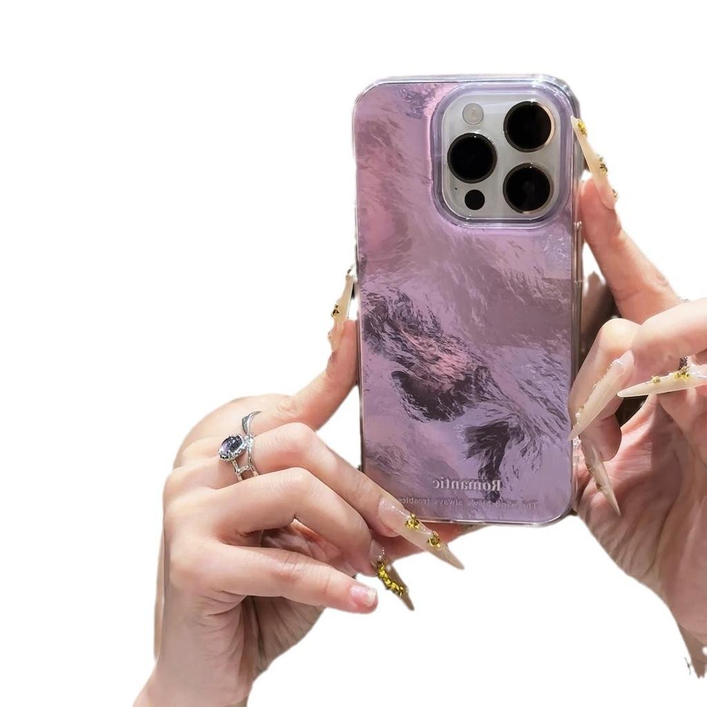 Glacier Pattern Gradient Blue and Purple Suitable for Apple 16ProMax Phone Case New IPhone15 14p 13min