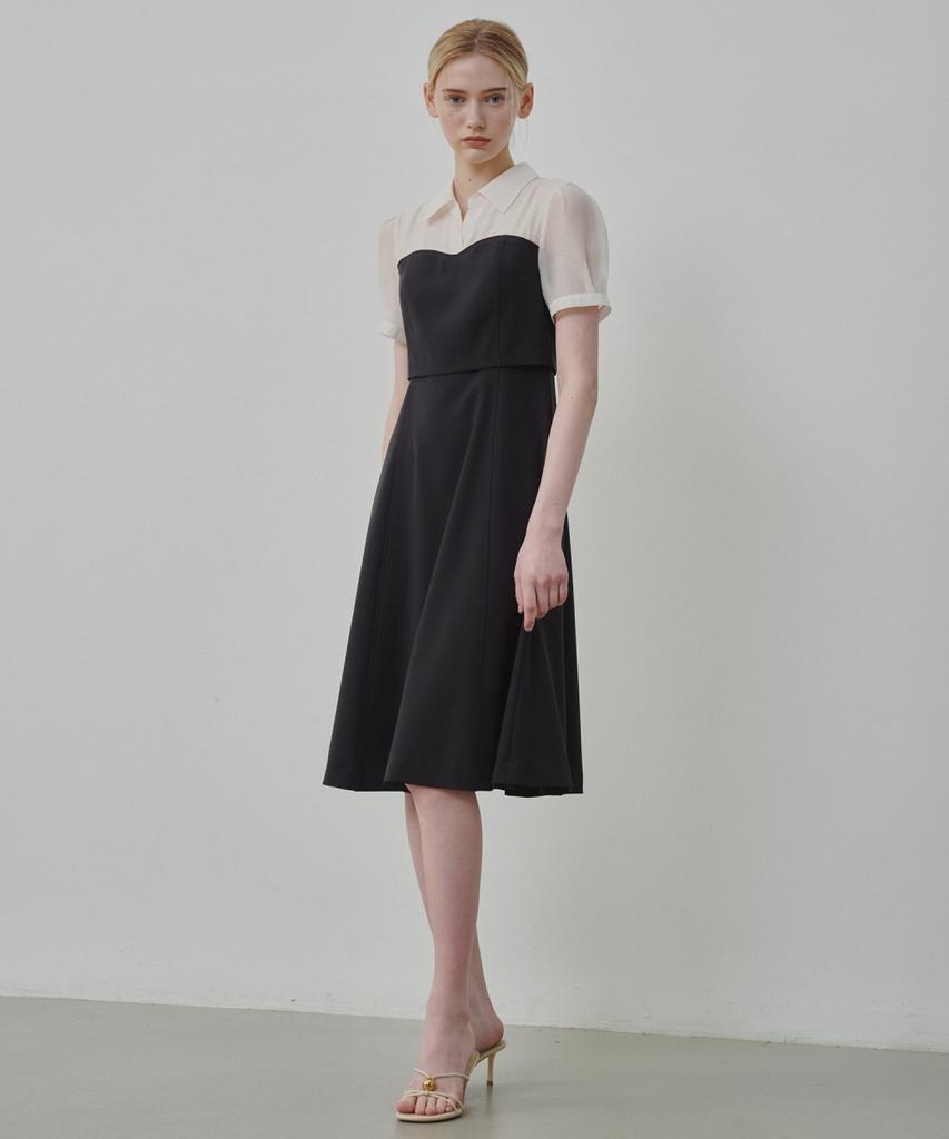 Ollibeudeollibeu See-Through Layered Flare Dress Ow6Mo4040