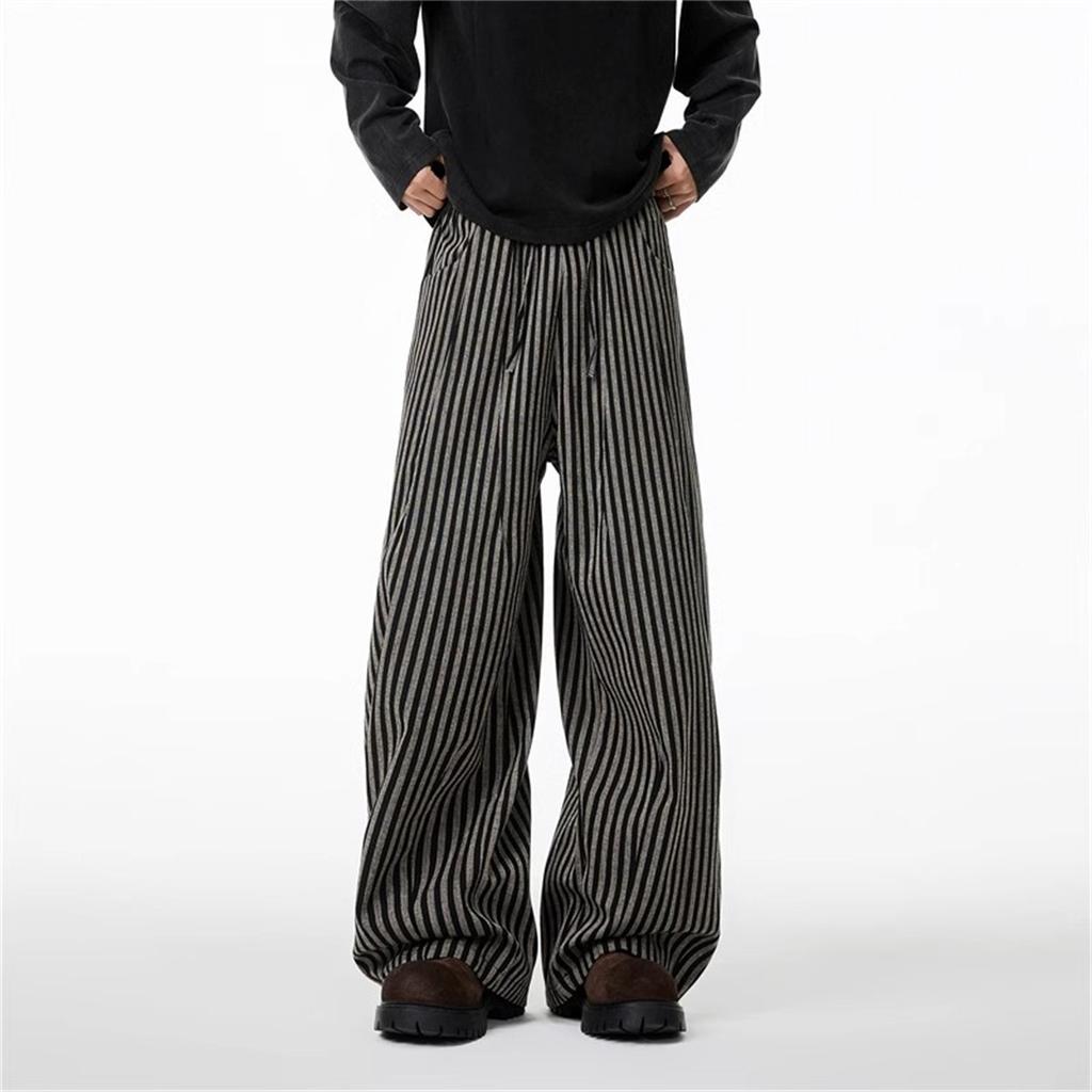 Women's Black Gothic Striped Long Pants Baggy Sweatpants Harajuku Y2k Emo Vintage Oversize Trousers Japanese 2000s Style Clothes
