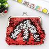 Sequins Mini Wallet Portable Clip Coin Purse with Zipper Cute Small Bag for Earphone Cable & Lipstick Storage