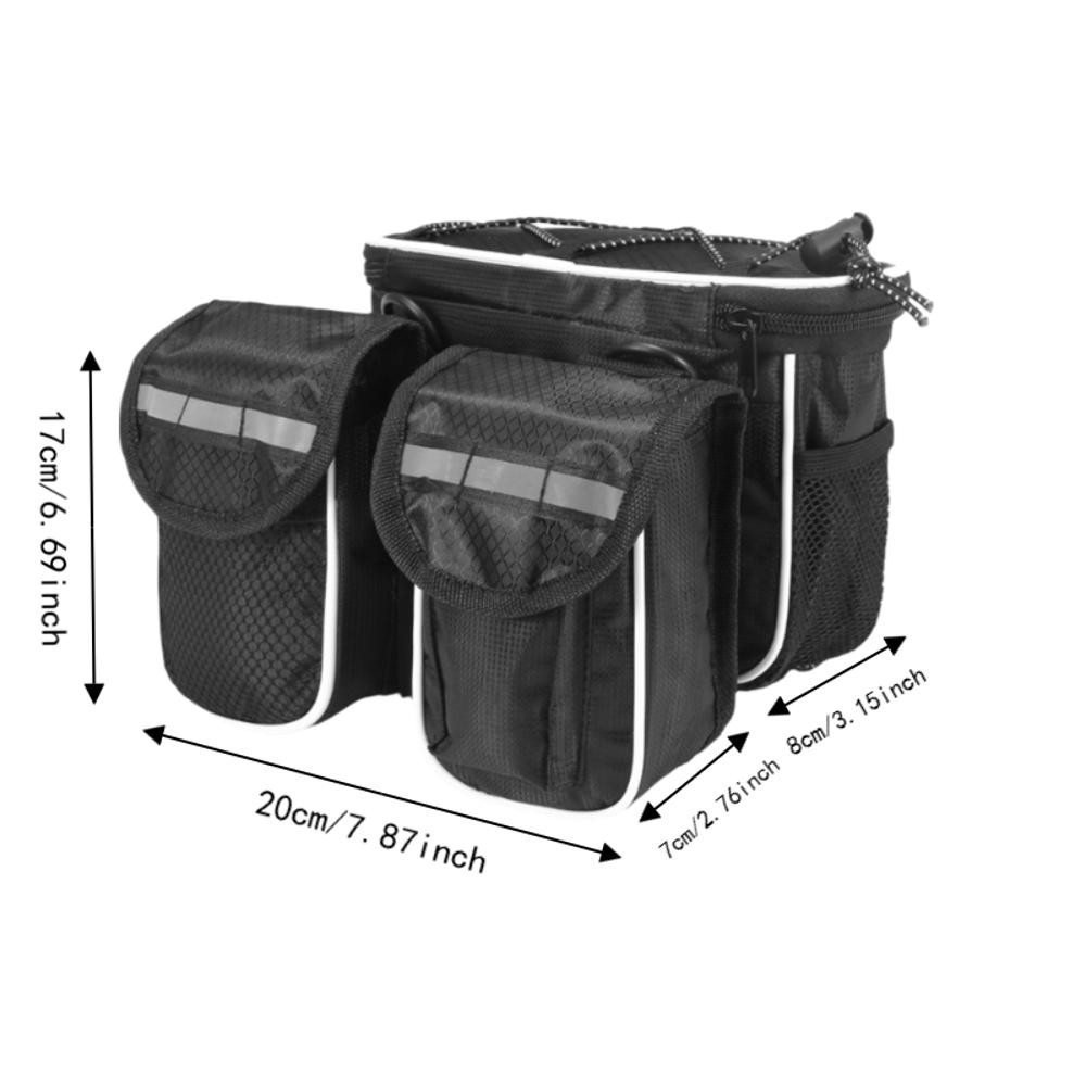Large Capacity Bicycle Front Frame Bag with Rain Cover Bike Pannier Bag Cycling Frame Pack  Cycling
