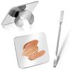Makeup Palette, Makeup Mixing Palette, 2 Stainless Steel Foundation Plates with 1 Spatula, Portable Mixing Plate for Foundation and Concealer, Compa