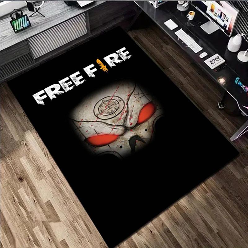1Pc Free Fire Print Rug - Computer Chair Area Rug Home Decoration Carpet For Living Room Bedroom Flooring Mat