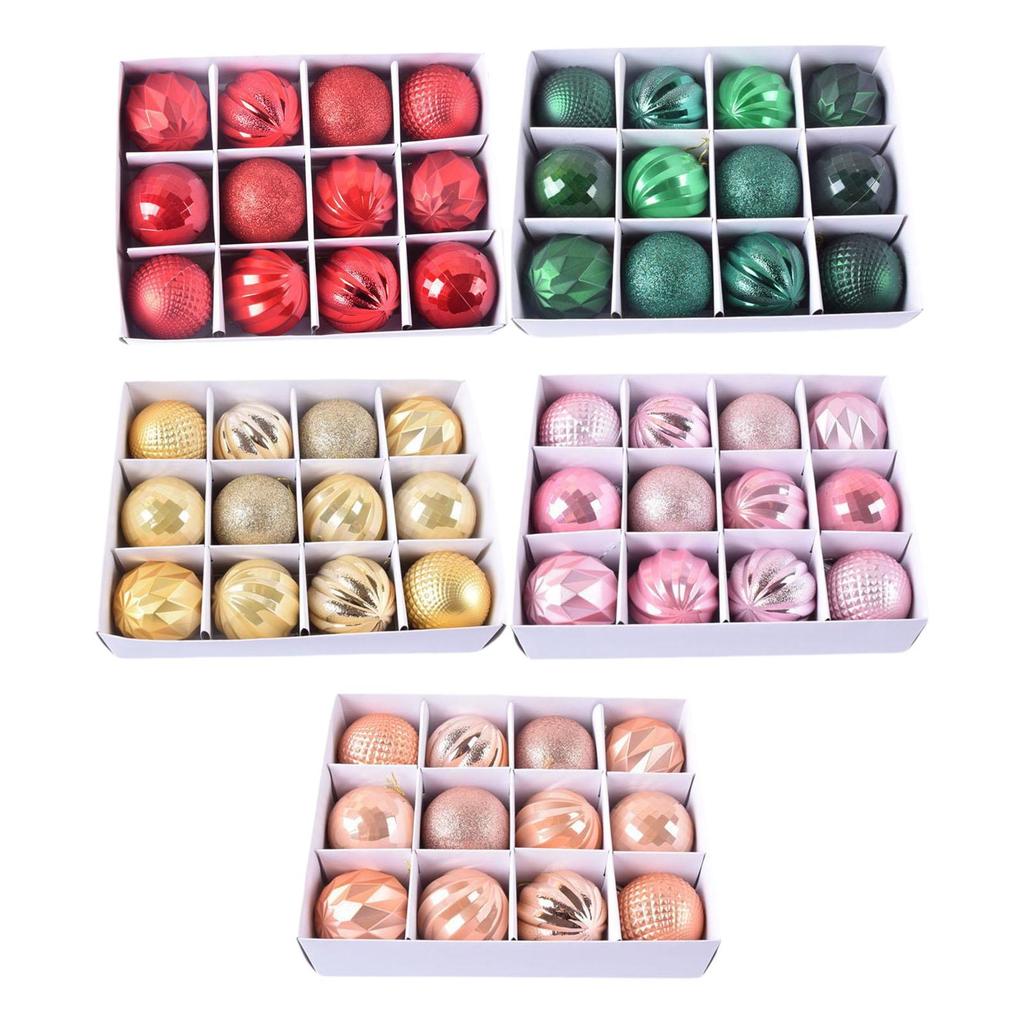 12 Pieces Christmas Ball Ornaments Xmas Decor 6 cm Decorative Xmas Balls Baubles