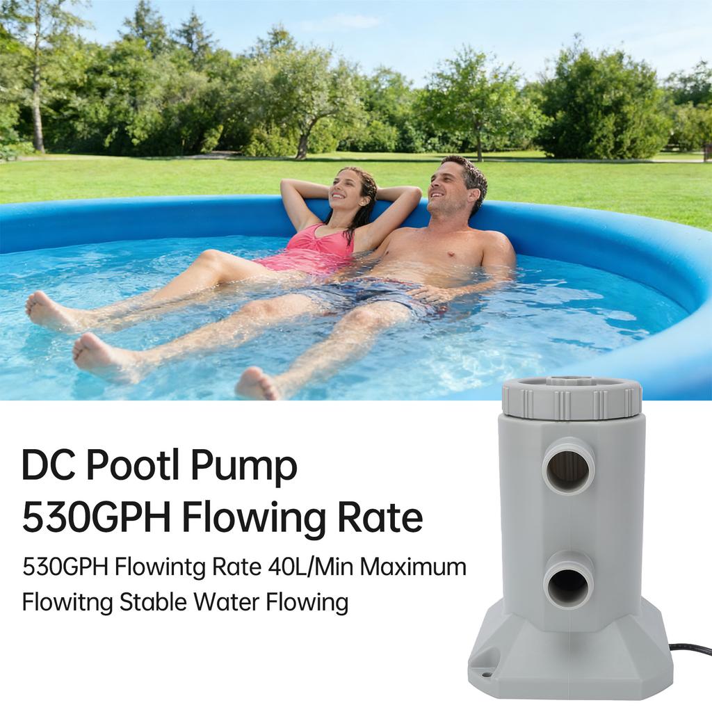 530 GPH Above Ground Pool Filter Pump Complete Kit with Hose Long Lasting Sealed Resilience Design for Small To Medium